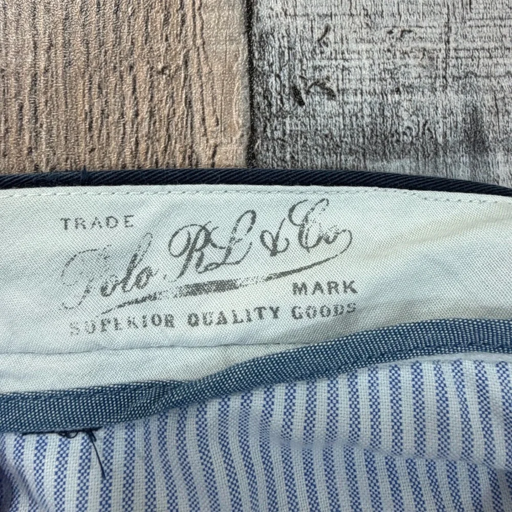 Polo Ralph Lauren Chino Pants Mens 46x32 Navy Blue Classic Fit Vintage Cotton